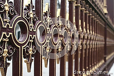 Element of iron textured lattice fence Stock Photo